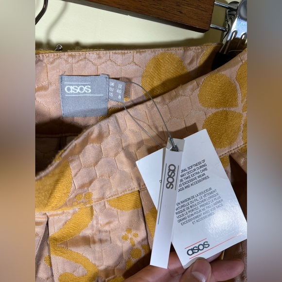ASOS Yellow quilted skirt NWT - Picture 7 of 11